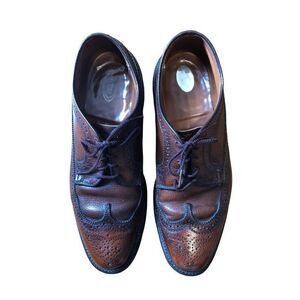 Vintage DEXTER Long Wing Oxford 10.5 C Leather Brown Shoes